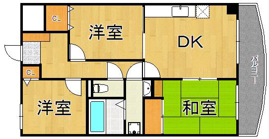 ツインアルカディア(3LDK/1階)の間取り写真