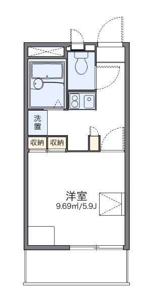 レオパレスZUCCA(1K/2階)の間取り写真