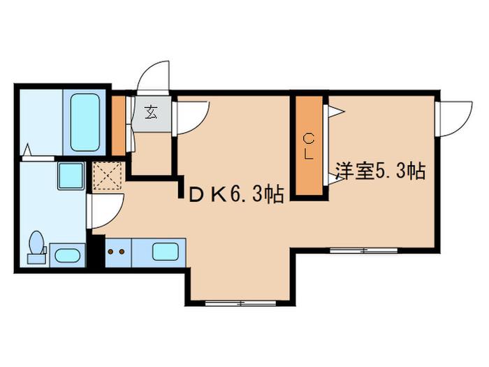 BRANCHE神楽坂(1DK/3階)の間取り写真