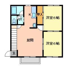 メゾンフレール(2LDK/2階)の間取り写真