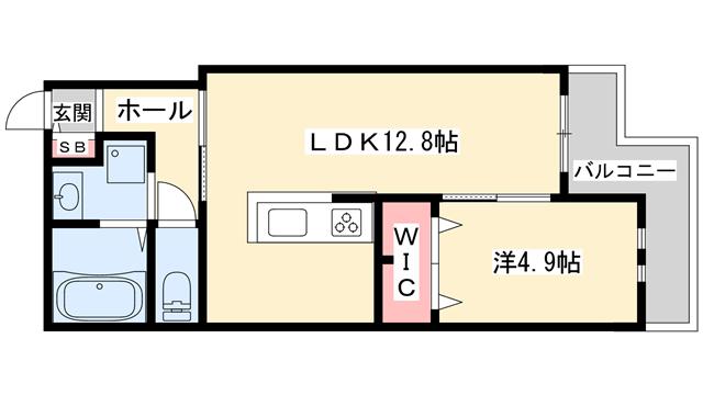 おたふく荘(1LDK/3階)の間取り写真