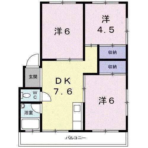 細澤マンション(3DK/1階)の間取り写真