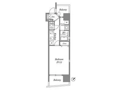 千種アヴァンギャルドプレイス(1K/7階)の間取り写真