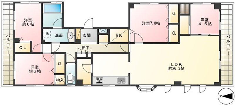 YUUWA FUCHU BASE(4LDK/3階)の間取り写真