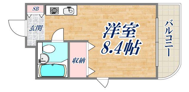 アイビーコートⅡ(ワンルーム/3階)の間取り写真