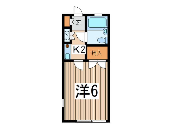 フォルテI(1K/1階)の間取り写真