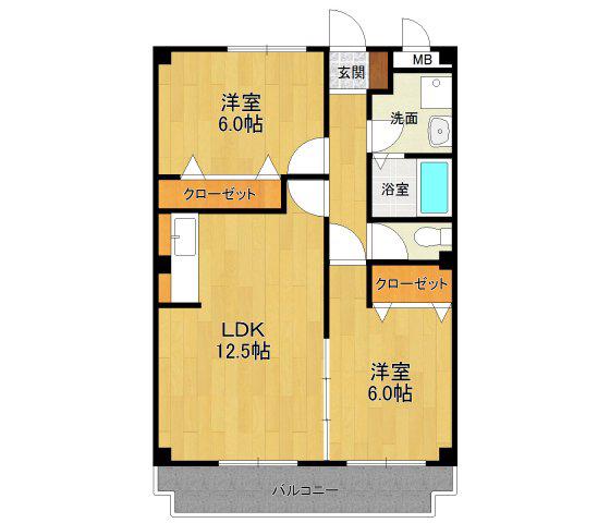 ガーデンハイツ(2LDK/3階)の間取り写真