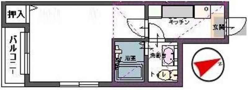 CLAUDIA 愛宕橋(1K/1階)の間取り写真