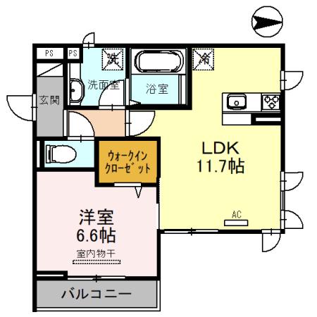 メゾンラフィーネ(1LDK/3階)の間取り写真