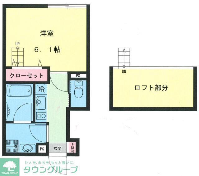KIKURAS代田(1K/2階)の間取り写真