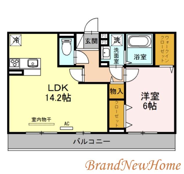 リバーテラス(1LDK/1階)の間取り写真