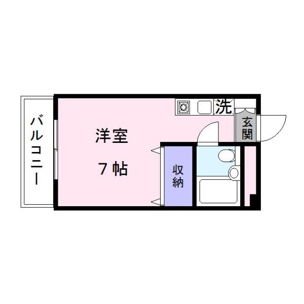 植村ビル(ワンルーム/3階)の間取り写真