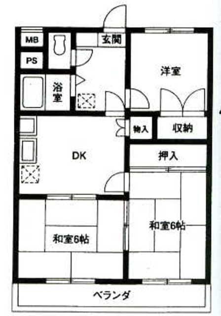 ラミアール末広(3DK/3階)の間取り写真