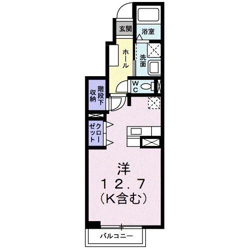 ヴィラ・カロッテ(ワンルーム/1階)の間取り写真