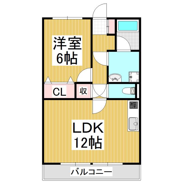 SURPLUS TWO塩原A(1LDK/2階)の間取り写真
