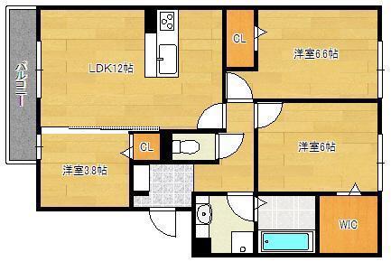 グリーンフォレスト中原(3LDK/2階)の間取り写真