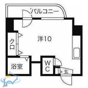 メゾンクレスト円山公園(ワンルーム/10階)の間取り写真