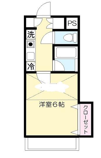 クレストール新小平(1K/2階)の間取り写真
