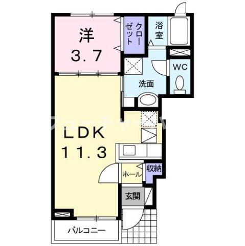 エンブレム フェアリー(1LDK/1階)の間取り写真