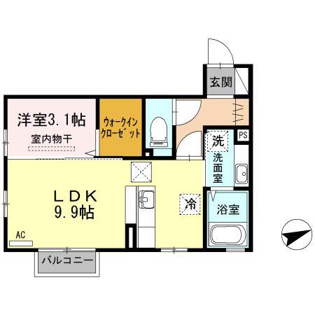 ヴィラ エトワール(1LDK/1階)の間取り写真