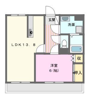 エルフィーネ(1LDK/3階)の間取り写真