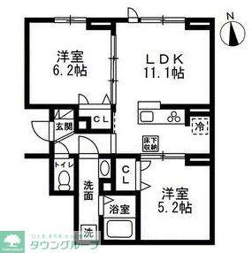 セレスティア豊玉南(2LDK/1階)の間取り写真