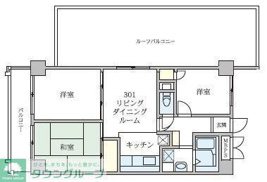 若葉グリーンプラザ八番館(3LDK/3階)の間取り写真
