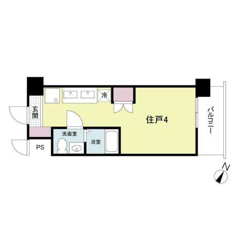 レジディア比治山公園(1K/9階)の間取り写真