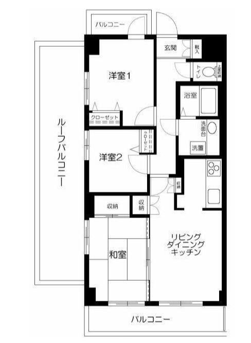 フレグラント町田(3LDK/6階)の間取り写真
