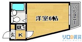 ワールドKビル(ワンルーム/3階)の間取り写真