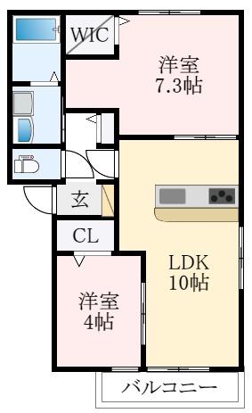 プランドール(2LDK/3階)の間取り写真