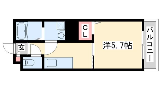 レナータレジデンス(1K/2階)の間取り写真
