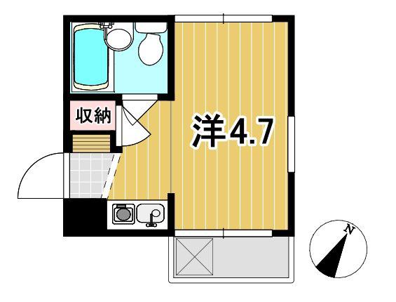 ハイツくれよん(1K/2階)の間取り写真