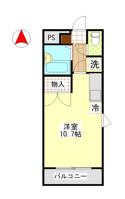 コンフォール(1K/4階)の間取り写真