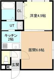 ヴィラ琴似・幸(1LDK/2階)の間取り写真