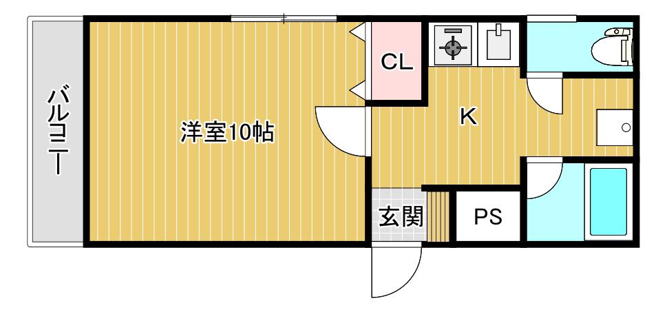 イーストパーク21(1K/4階)の間取り写真