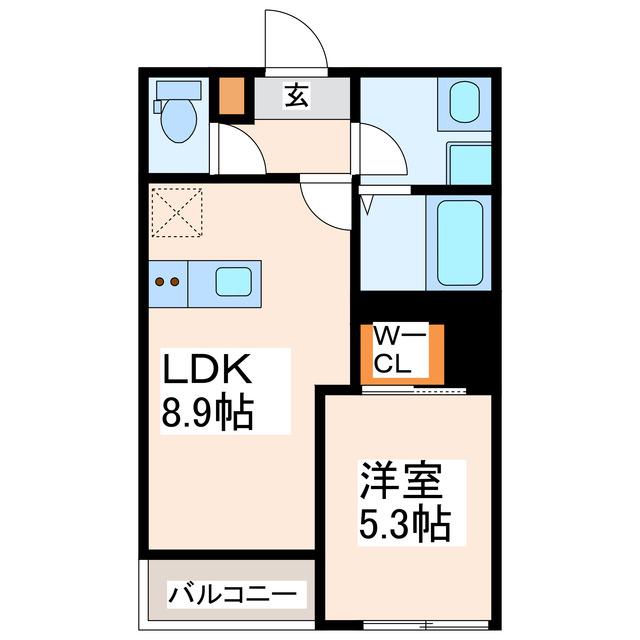 BRAVEBASE砂原II(1LDK/2階)の間取り写真