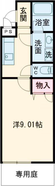 フジパレス里(1K/1階)の間取り写真