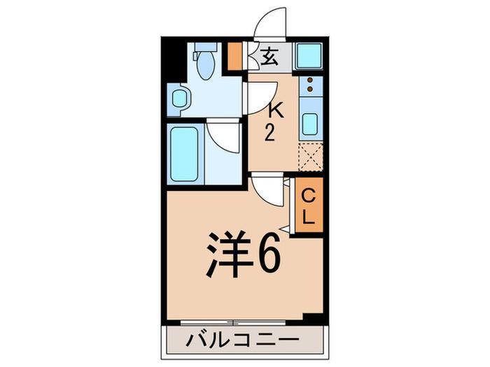XEBEC旗の台(1K/3階)の間取り写真