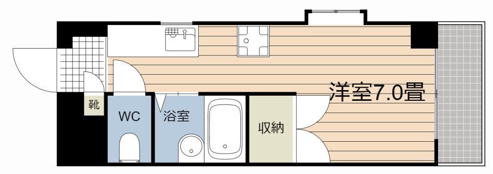 エクセレント・ユニ(ワンルーム/2階)の間取り写真