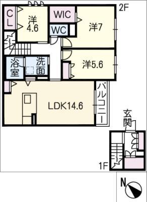サリーチェA(3LDK/2階)の間取り写真