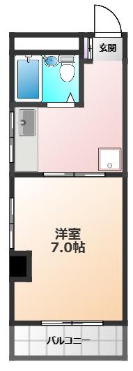 シンセリティ津田(1K/5階)の間取り写真