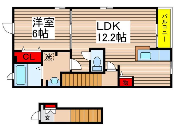 アークヒルズL(1LDK/2階)の間取り写真