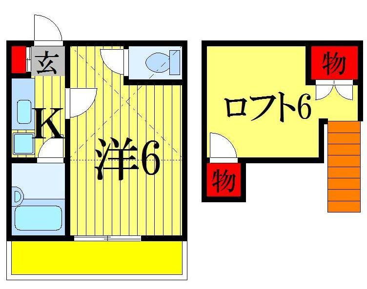 セントヒルズ津田沼2(1K/2階)の間取り写真