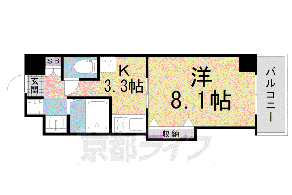 コルティーレK6(1K/5階)の間取り写真