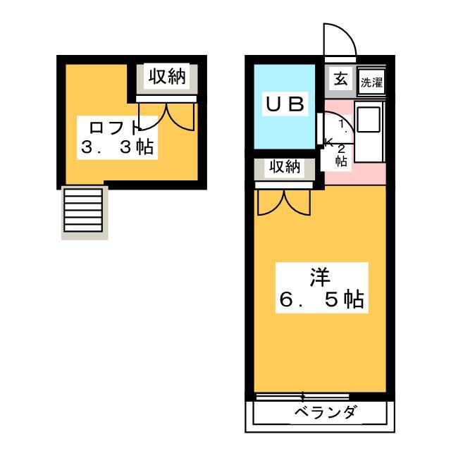 泉ハイツ(1K/1階)の間取り写真