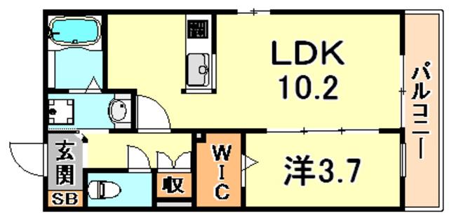 ネオメゾン東灘(1LDK/3階)の間取り写真