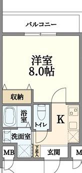 フローレンス甲南町(1K/4階)の間取り写真