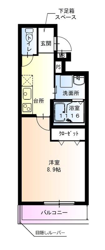 フジパレス神田南通1番館(1K/3階)の間取り写真