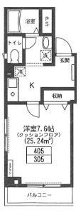 ビオス杉並(1K/4階)の間取り写真